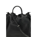 Brunello Cucinelli Black Calf Leather Bos Taurus Shoulder Bag