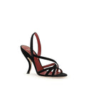 Valentino Garavani Black Velvet Stiletto Heel Sandals
