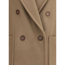 Max Mara Beige Fleece Wool Coat