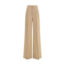 Max Mara Beige Fleece Wool Casual Pants