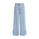 Max Mara Light Blue Cotton High-Waisted Jean