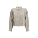 Max Mara Beige Silk Pattern Shirt