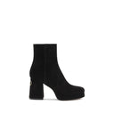 Valentino Garavani Black Calf Leather Bos Taurus Ankle Boots