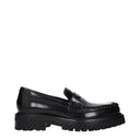 Off-White Black Leather Slip-On Loafers