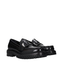 Off-White Black Leather Slip-On Loafers