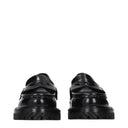 Off-White Black Leather Slip-On Loafers