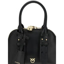 PINKO Black Calf Leather Bos Taurus Handbag