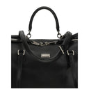 Dolce & Gabbana Black Calf Leather Bos Taurus Shoulder Bag