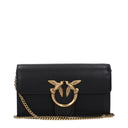 PINKO Black Leather Clutch Bag