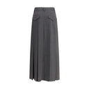 Brunello Cucinelli Gray Polyester Long Skirt