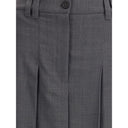 Brunello Cucinelli Gray Polyester Long Skirt