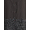 Fendi Brown Fleece Wool Pattern Shirt