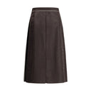 Burberry Brown Silk Midi Skirt
