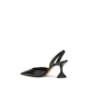 Amina Muaddi Black Calf Leather Bos Taurus Platform Pumps