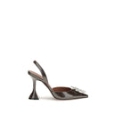 Amina Muaddi Brown Calf Leather Bos Taurus High Heel Pumps