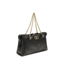 Valentino Garavani Black Calf Leather Bos Taurus Shoulder Bag