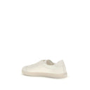 Prada Cream Leather Low Top Sneakers