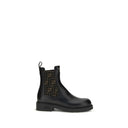 Fendi FF leather and fabric Ankle Boots