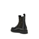 Fendi FF leather and fabric Ankle Boots
