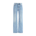 Saint Laurent Light Blue Cotton Straight-Leg Jeans
