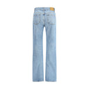 Saint Laurent Light Blue Cotton Straight-Leg Jeans
