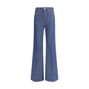 Ami Paris Blue Cotton Flared Jeans