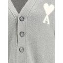 Ami Paris Gray Alpaca Vicugna Pacos Cardigan