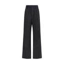 ALAINPAUL Black Fleece Wool Casual Pants
