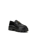 Prada Black Calf Leather Bos Taurus Platform Loafers