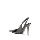 Amina Muaddi Black Leather Pumps