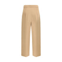 Max Mara Beige Fleece Wool Casual Pants