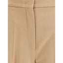 Max Mara Beige Fleece Wool Casual Pants