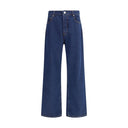 Ami Paris Blue Cotton Straight-Leg Jeans