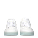 Jimmy Choo White Leather Low Top Sneakers