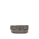 Ferragamo Gray Calf Leather Bos Taurus Belt