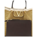 Valentino Garavani Beige Leather Shoulder Bag