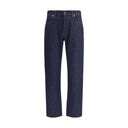 Stone Island Blue Cotton Cropped Jeans