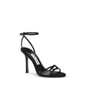 Jimmy Choo Black Calf Leather Bos Taurus Stiletto Heel Sandals