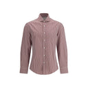 Brunello Cucinelli Red Cotton Pattern Shirt