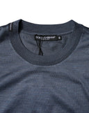 Dolce & Gabbana Blue Silk Crew Neck Short Sleeves Men T-shirt