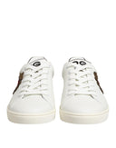Dolce & Gabbana White Leather Heart Embellished Sneakers Shoes
