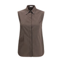 Brunello Cucinelli Brown Cotton Shirt
