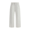 Brunello Cucinelli White Cotton Cropped Jeans