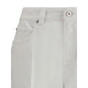 Brunello Cucinelli White Cotton Cropped Jeans