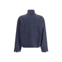 Brunello Cucinelli Blue Fleece Wool Turtleneck