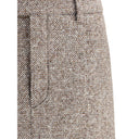 Brunello Cucinelli Brown Fleece Wool Long Skirt
