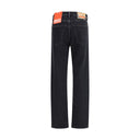 Diesel Black Cotton Relaxed Fit Jeans