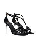 Balmain Black Leather Stiletto Heel Sandals
