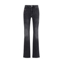 Diesel Black Cotton Bootcut Jeans