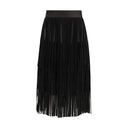 Dolce & Gabbana Black Silk Long Skirt